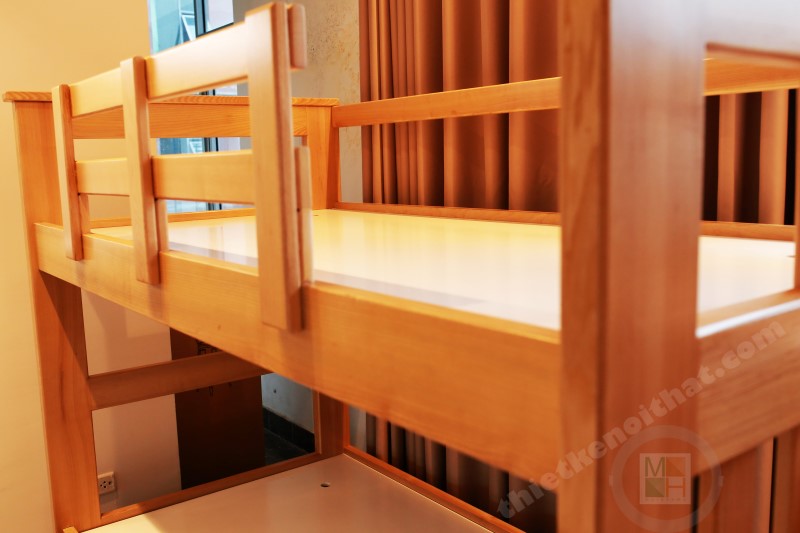 Giường tầng trẻ em gỗ sồi tự nhiên 04 Giường tầng trẻ em gỗ sồi tự nhiên 04